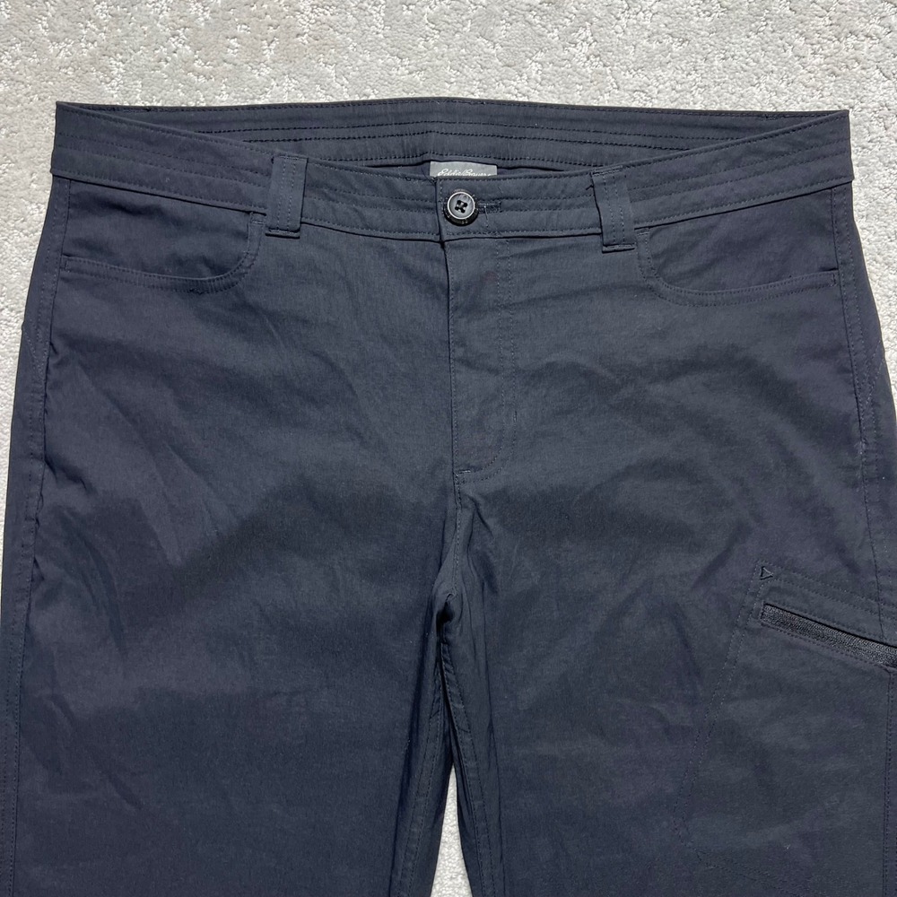 Eddie Bauer Guide Pro Capri Pants Womens 14 Black High Waist Hiking Outdoor - Picture 2 of 16